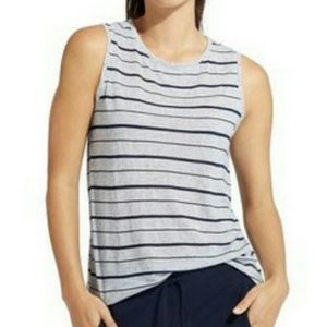 Athlete Gray and White Striped Tank Top Size XS